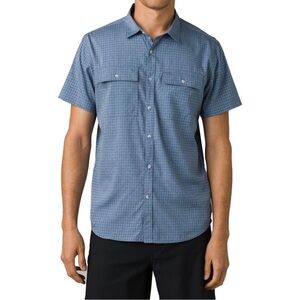 Prana Garvan Lightweight Wicking Athletic Button Down Short Sleeve Shirt Medium
